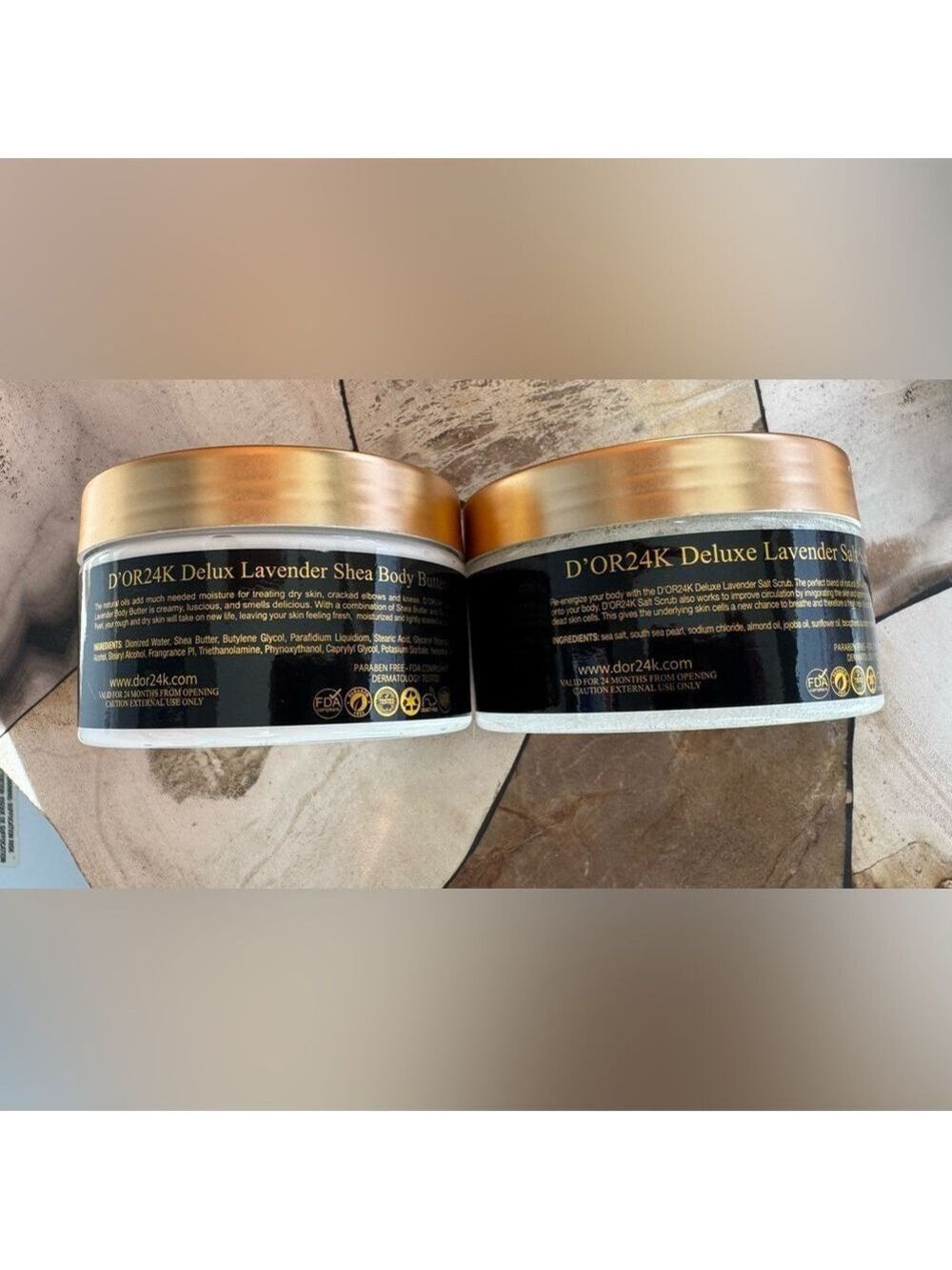 D’OR 24K - Prestige Deluxe Shea Body Butter & Salt Scrub Lavender - 2 Products - Picture 3 of 6